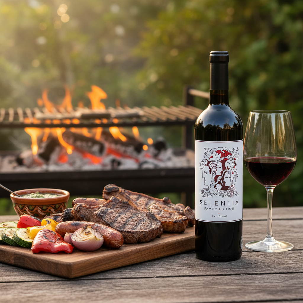 Selentia Family Edition – Asado con tabla, chimichurri y verduras